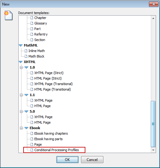 The File|New dialog showing Ebook templates