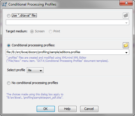 The "Select Profile" dialog box