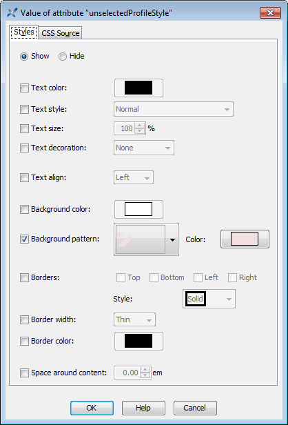 The "Set Style" dialog box