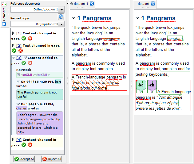 The Compare tool